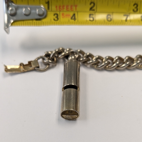 VTG SILVER TONE WHISTLE CHARM BRACELET - Picture 4 of 5